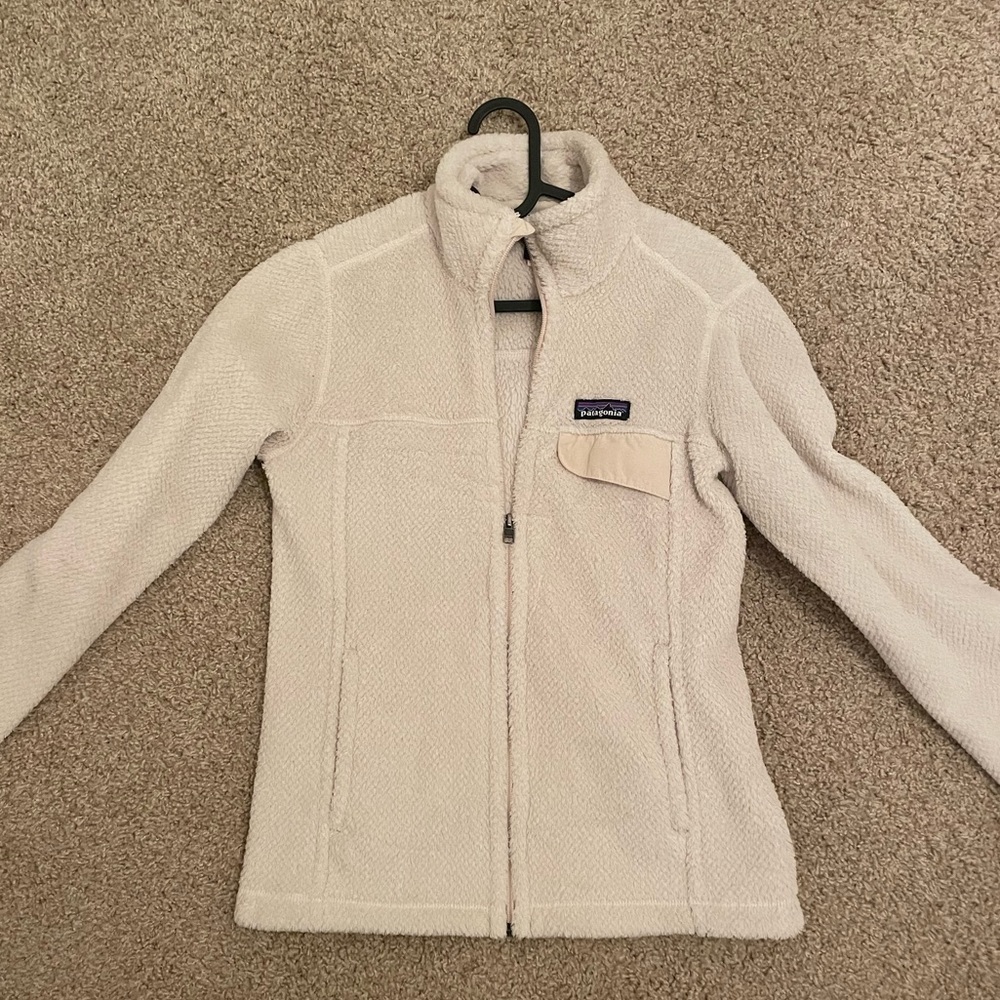 Patagonia full zip jacket in cream white